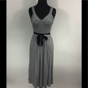 J Los Angeles Striped Stretch Midi Dress